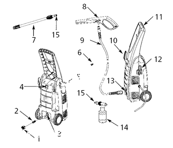 Assembly Parts Diagram and Parts List for PW1600  Campbell Hausfeld Pressure Washer